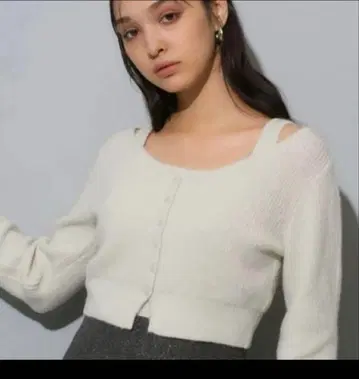 리랜드트루 라메 가디건 앙상블 화이트