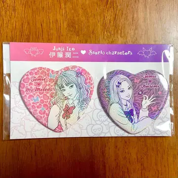 이토 준지 산리오 갸루 토미에 캔뱃지 마이멜로디 쿠로미 토미에 홀로그램
