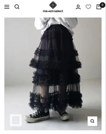 me+em select 시어 프릴 레이어드 볼륨 샤샤 스커트