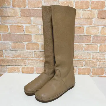 새상품급 [koos] 코스 롱 부츠 가죽 (39) 베이지 계열 주름 가죽