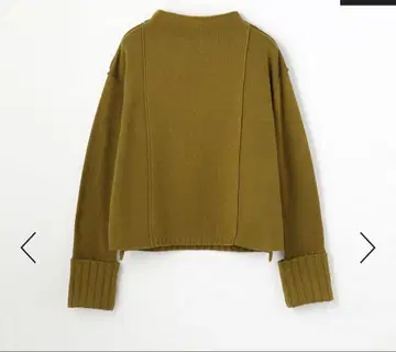 GALERIE VIE 울 니트 콤비 빌드넥 풀오버 카키