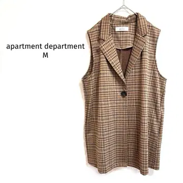 아파트먼트 디파트먼트 슬리브리스 베스트 체크 무늬 테일러드 옷깃