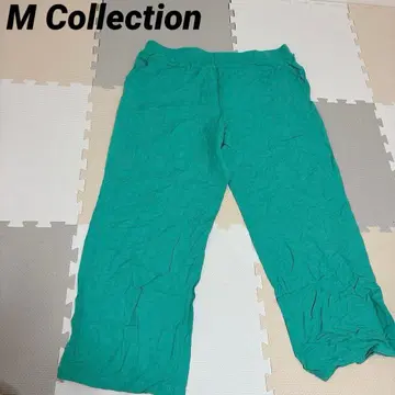 M Collection 터콰이즈 와이드 팬츠 빅 사이즈 허리밴딩