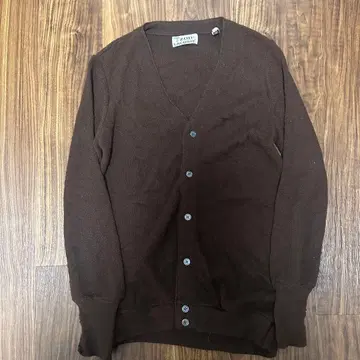 70s 80s IZOD LACOSTE 가디건 실 감는 택 브라운 XL