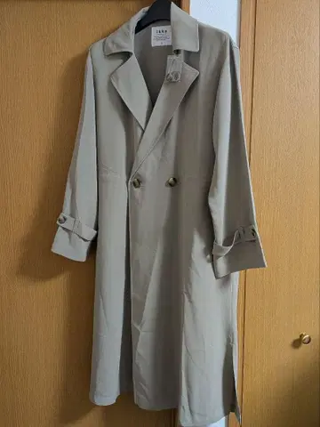 ikka 이카 스프링 코트 꽃가루 릴리즈 루즈 트렌치 카키 그린