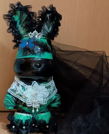 토끼 유체 아트 드리핑 아트 베어 아트 웨딩