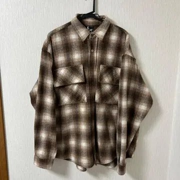 ENTSPANNEN 브라운 체크 긴팔 플란넬 셔츠