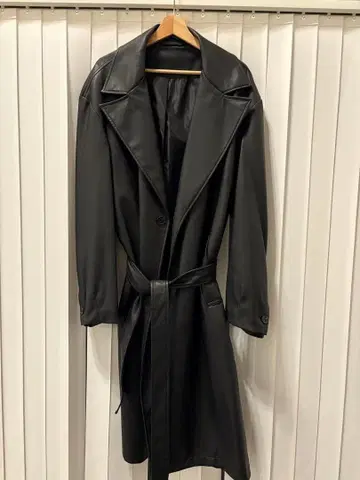 ZARA 인조 가죽 라이더스 롱 코트