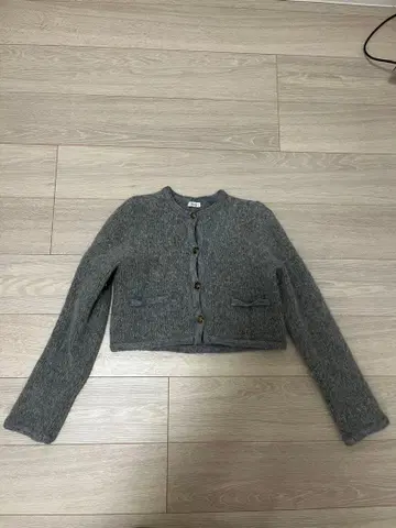 FRAY I.D 프레이 아이디 니트 가디건 그레이 숏 기장