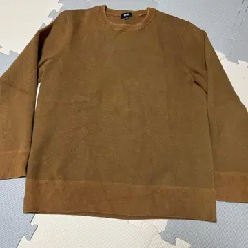 브라운 니트 스웨터 폴리에스테르 코튼 혼방