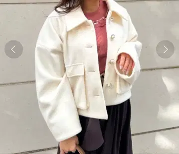 axes femme 빅 포켓 숏코트 화이트