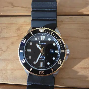 CASIO 손목시계 쿼츠 200m 방수 카지키 다이버 골드