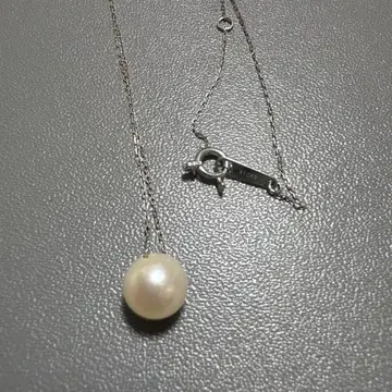 K10 화이트 골드 펄 목걸이