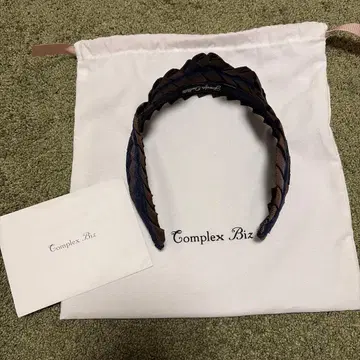 콤플렉스 비즈 헤어밴드 네이비 브라운