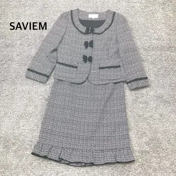 [ SAVIEM ] 세레모니 수트 스커트 셋업 트위드 리본