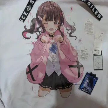 [ 13 ] 사이드 레이스업 딸기 & 아오이 프린트 후드티 M 사이즈