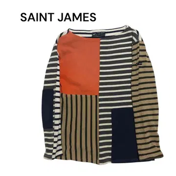 [레어] 생 제임스 긴팔 티셔츠 패치워크 올 패턴 90년대