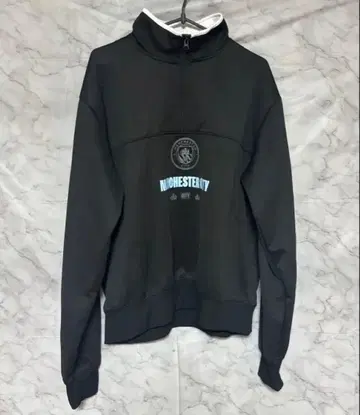 맨체스터 시티 FC 프리미어 리그 블랙 하프 지퍼 트레이닝복