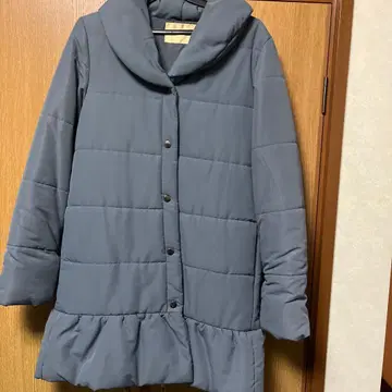 Ray BEAMS 그레이 롱 코트 프릴 밑단