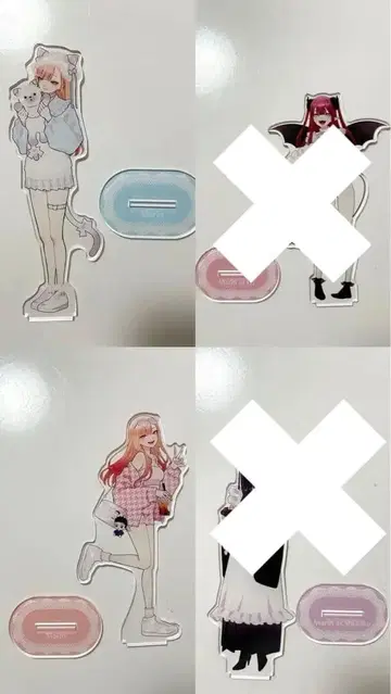 그 비스크 돌은 사랑을 한다 전 아크릴 스탠드 핑크 코디, 블루 키티