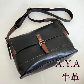 천연 가죽 소가죽 백 숄더백 블랙 A.Y.A