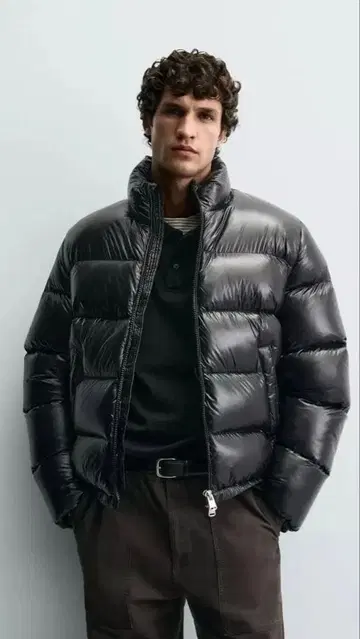 ZARA 100% 페더 퍼프 자켓 M 사이즈