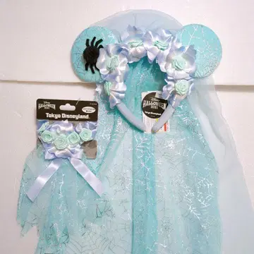 디즈니 할로윈 미니 호른티드 맨션 신부 머리띠 스크런치