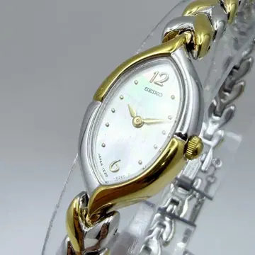 [ 상태 좋음 작동 새 배터리 ] 세이코 쉘 다이얼 여성용 쿼츠 손목시계