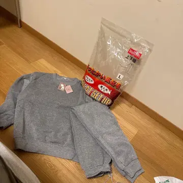 그레이 속기모 맨투맨 세트 L 사이즈