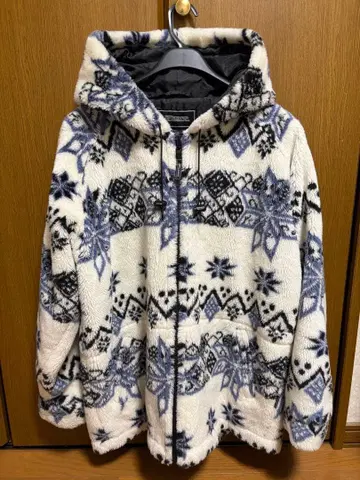 레어템 PIKO 보아 후드티 자켓 플리스 아우터 노르딕 무늬