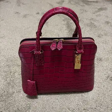 버건디 크로커다일풍 숄더백