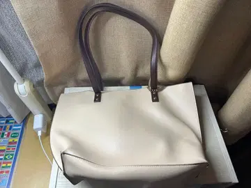베이지 브라운 토트백
