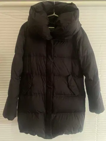 다운 롱 코트 블랙