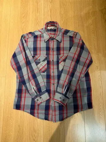 좋은 배색 90's 헤비 플란넬 셔츠 USA 제조