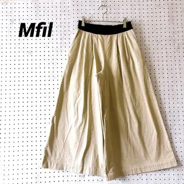 엠필 와이드 팬츠 턱 코튼 혼방 (36) 릴랙스 베이지