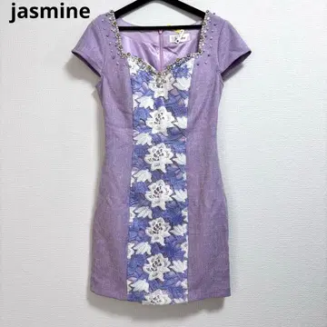 jasmine 새상품급 레이스 디자인 펄 비쥬 미니 드레스 자카드