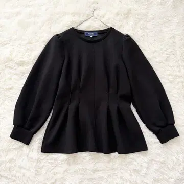 아름다운 실루엣 M'S GRACY 페플럼 플레어 상의 블랙 38 고급