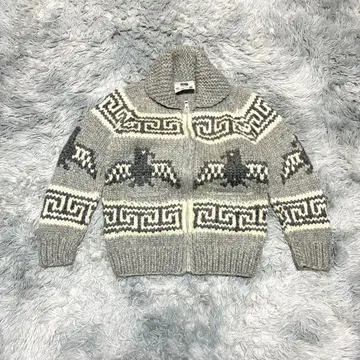 [ 고품질 ] LONG HOUSE 코위찬 니트 캐나다제 S 그레이 화이트