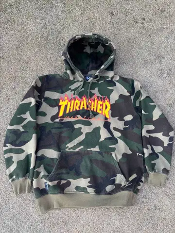 THRASHER 카모 패턴 후드 부착 후드티 L 사이즈