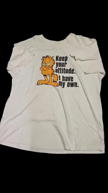 90s 프룻 오브 더 룸 헤비 코튼 가필드 티셔츠