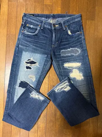 Lee 데미지 가공 스트레이트 데님 S