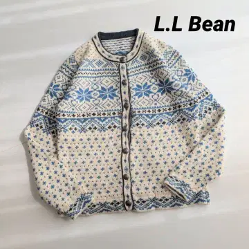 L.L. Bean 긴팔 가디건 니트 노르딕 무늬