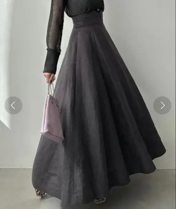 아뉴앙스 린넨 서큘러스커트 다크 그레이 S