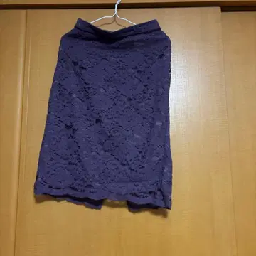 퍼플 레이스 타이트 스커트