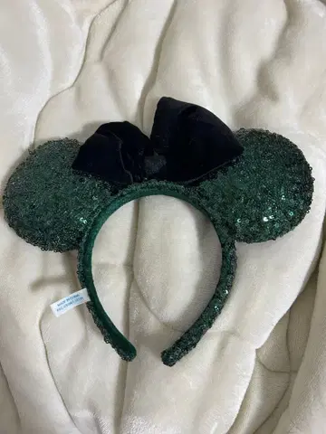 미키 모양 다크 그린 머리띠