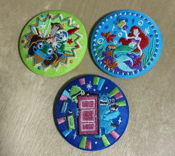 디즈니 자수 캔뱃지 3개 세트