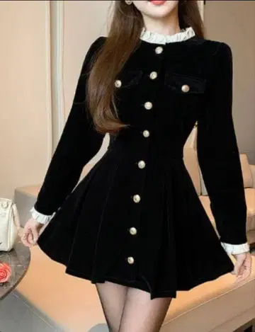 GRL 프릴 칼라 골드 버튼 코트[ks177]