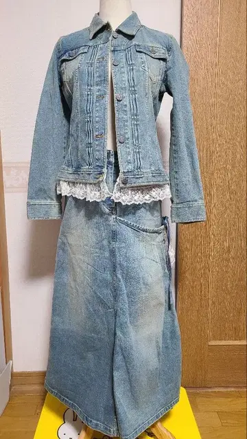 핑크하우스 PINKHOUSE 데님 자켓 & 스커트 레이스