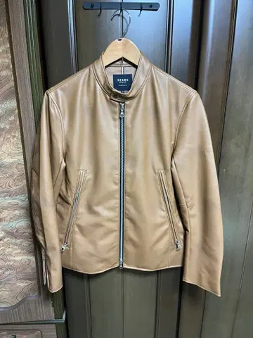 새상품급 BEAMS HEART 빔즈 브라운 카멜 가죽 자켓 M