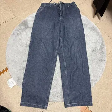 다크 블루 와이드 데님 팬츠